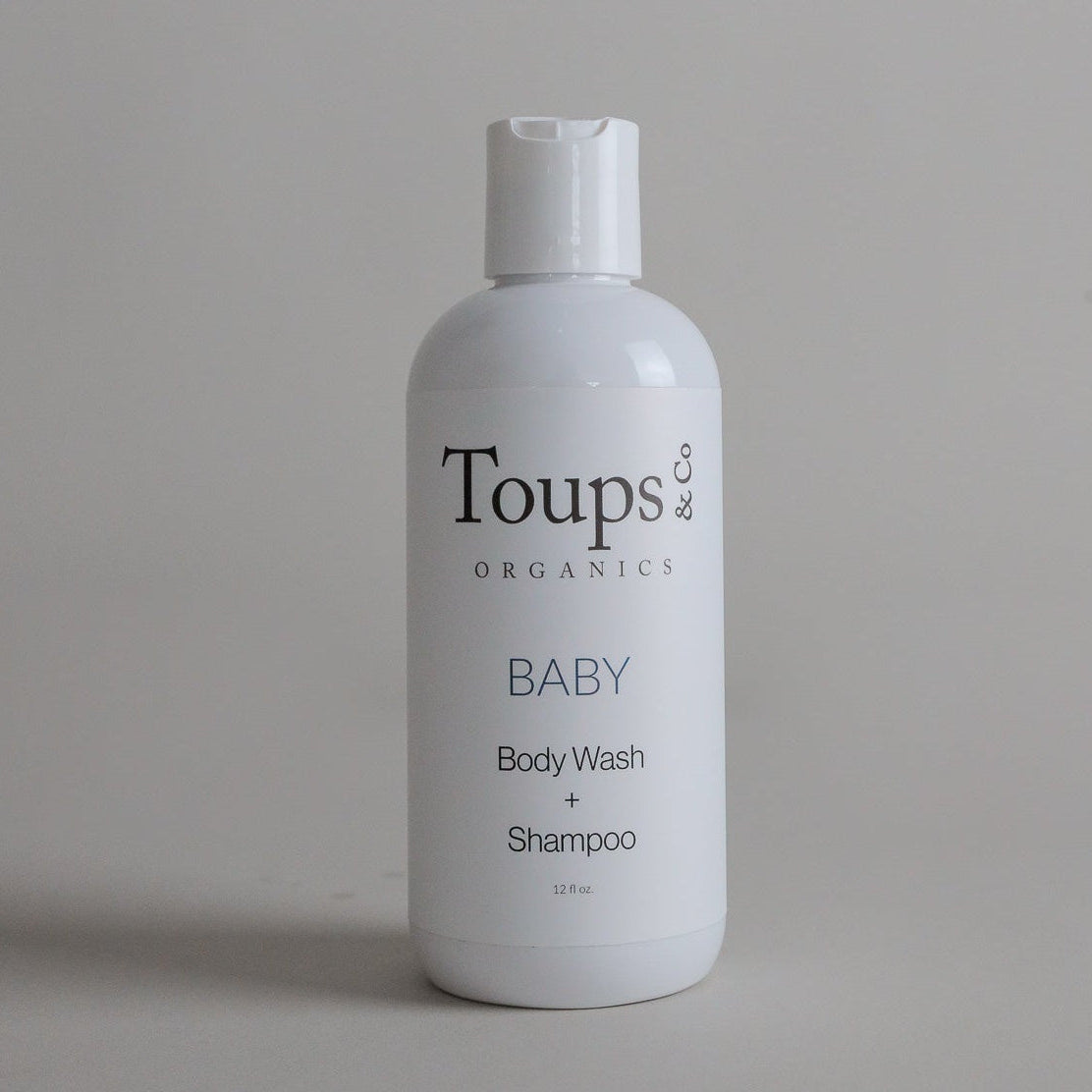Toups & Co Organics Baby Wash + Shampoo product packaging