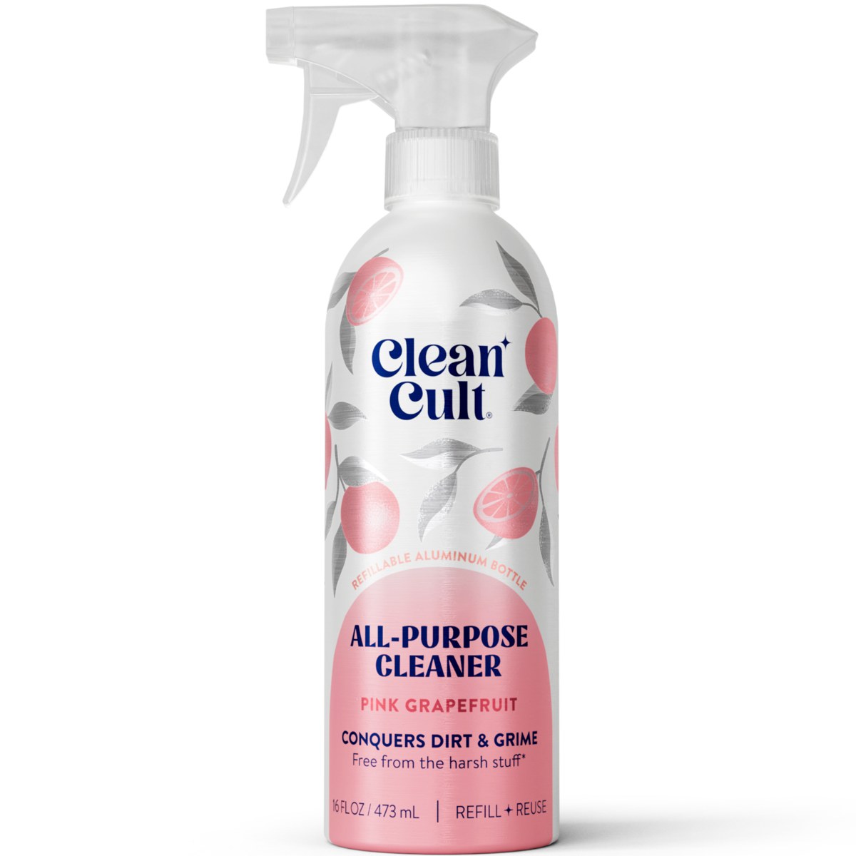 Cleancult All Purpose Cleaner, Pink Grapefruit, 16 oz aluminum spray bottle