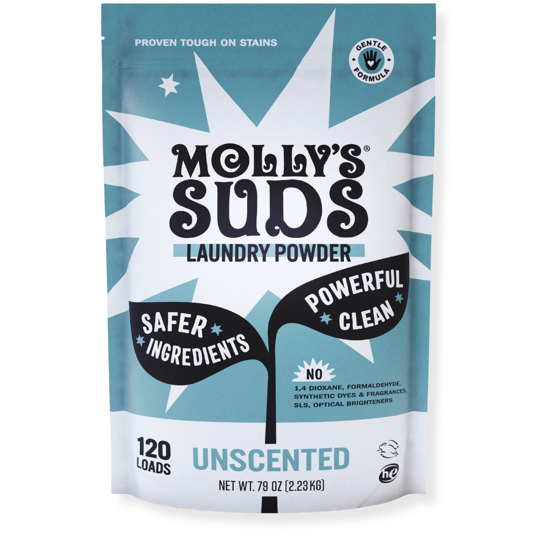 Molly's Suds Original Laundry Powder, Unscented, 120 loads pouch