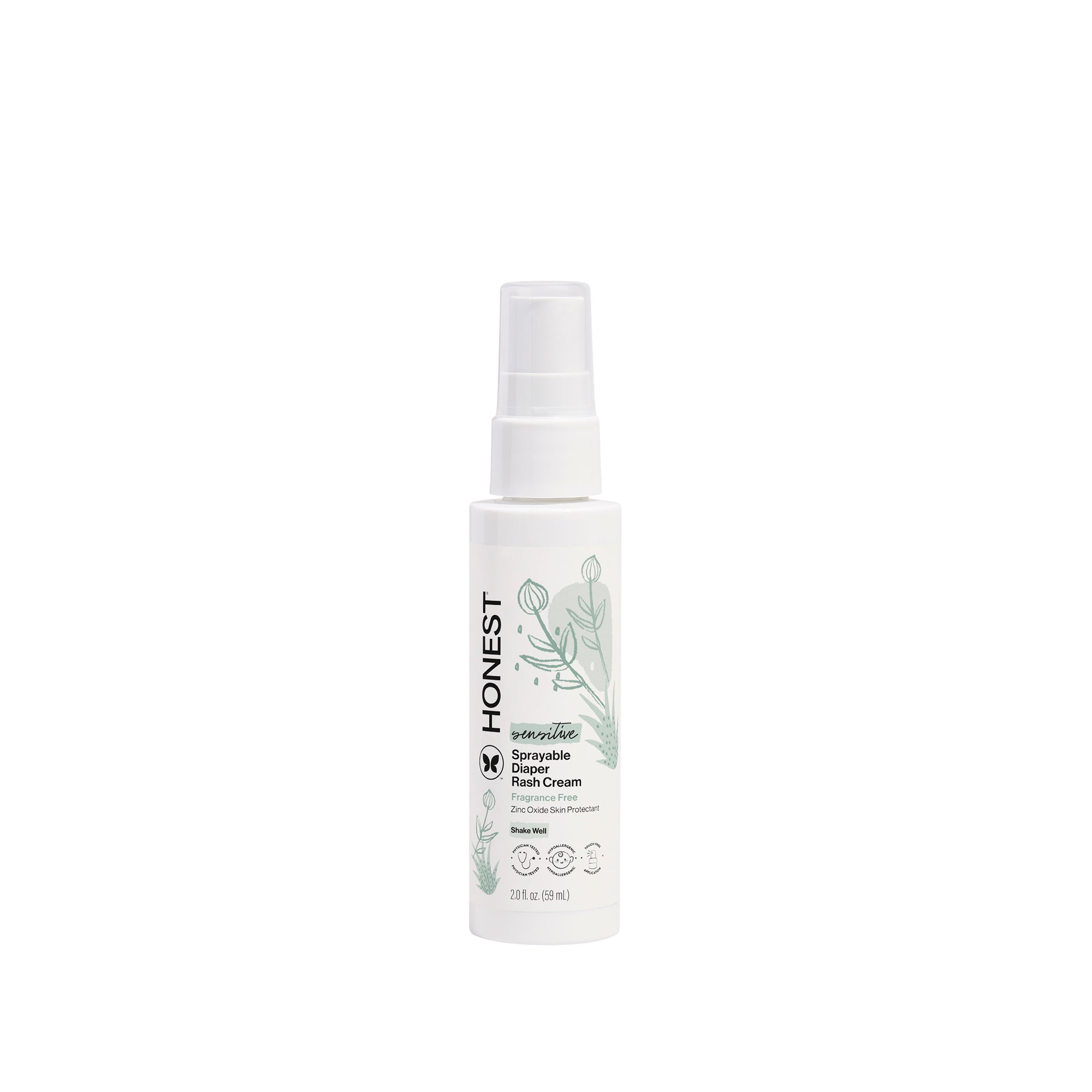 The Honest Company Sprayable Diaper Rash Cream, 2.0 oz — Fragrance Free product packaging