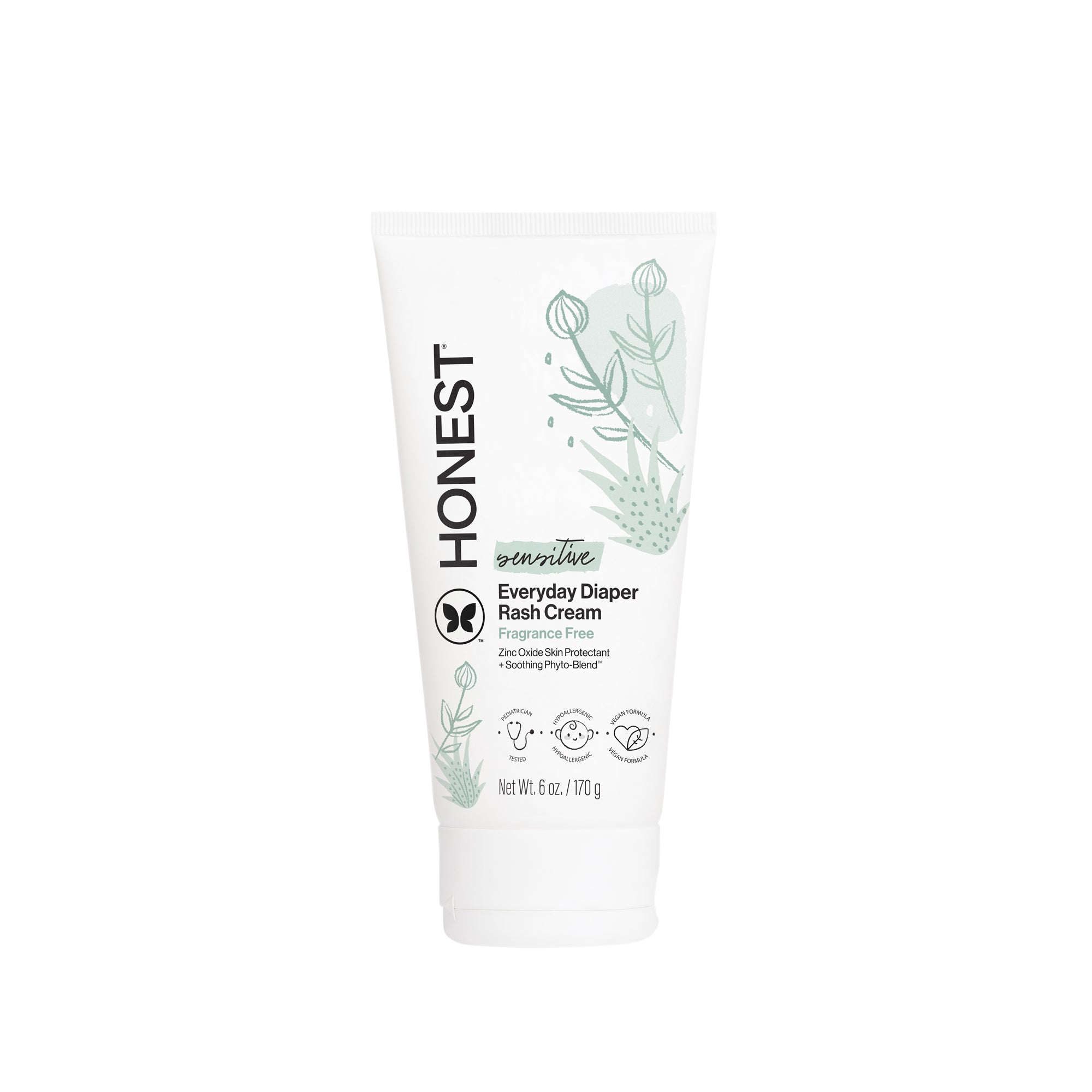 The Honest Company Diaper Rash Cream, Sensitive, 6 oz — Fragrance Free product packaging