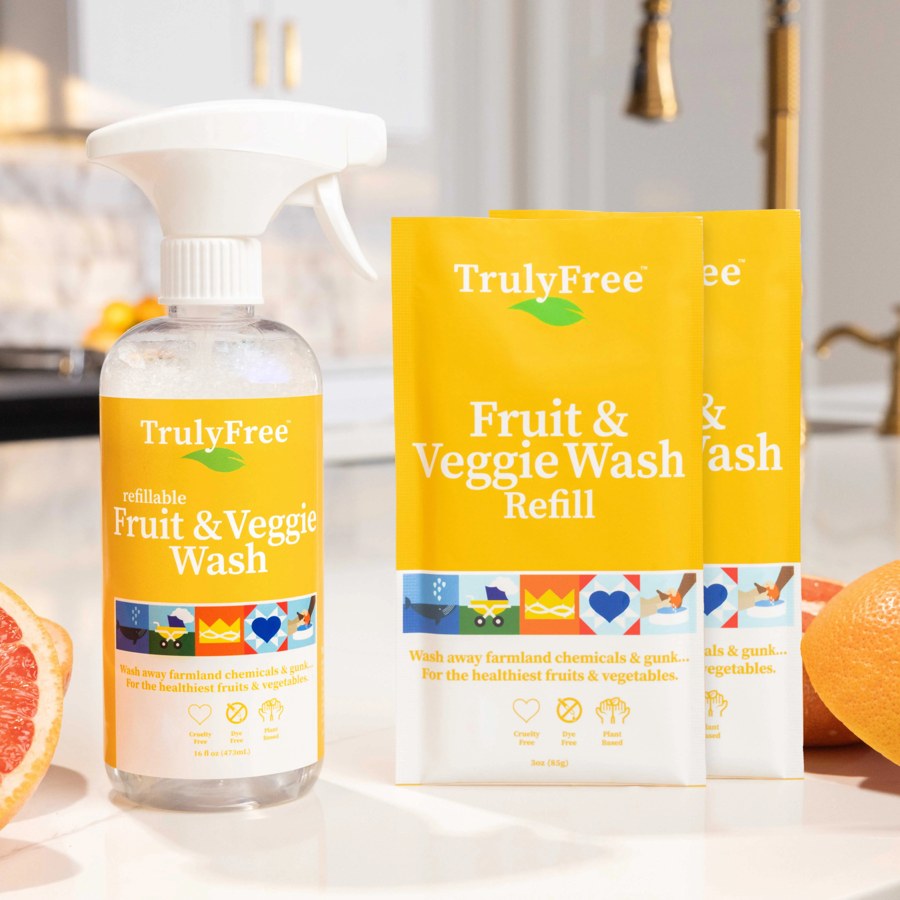 Truly Free Home Fruit & Veggie Wash product packaging
