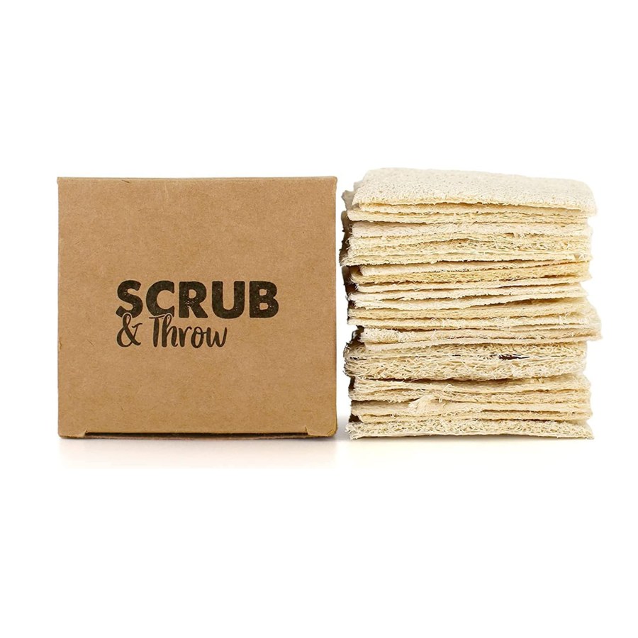 Scrub and Throw Natural Loofah Scrub Sponge — 30 Pack - 30-Pack product packaging