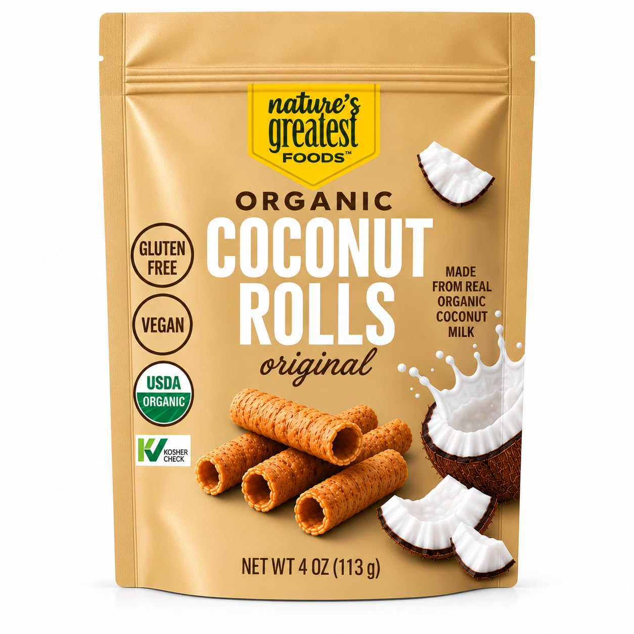 Nature's Greatest Foods Original Coconut Rolls, 4 oz bag