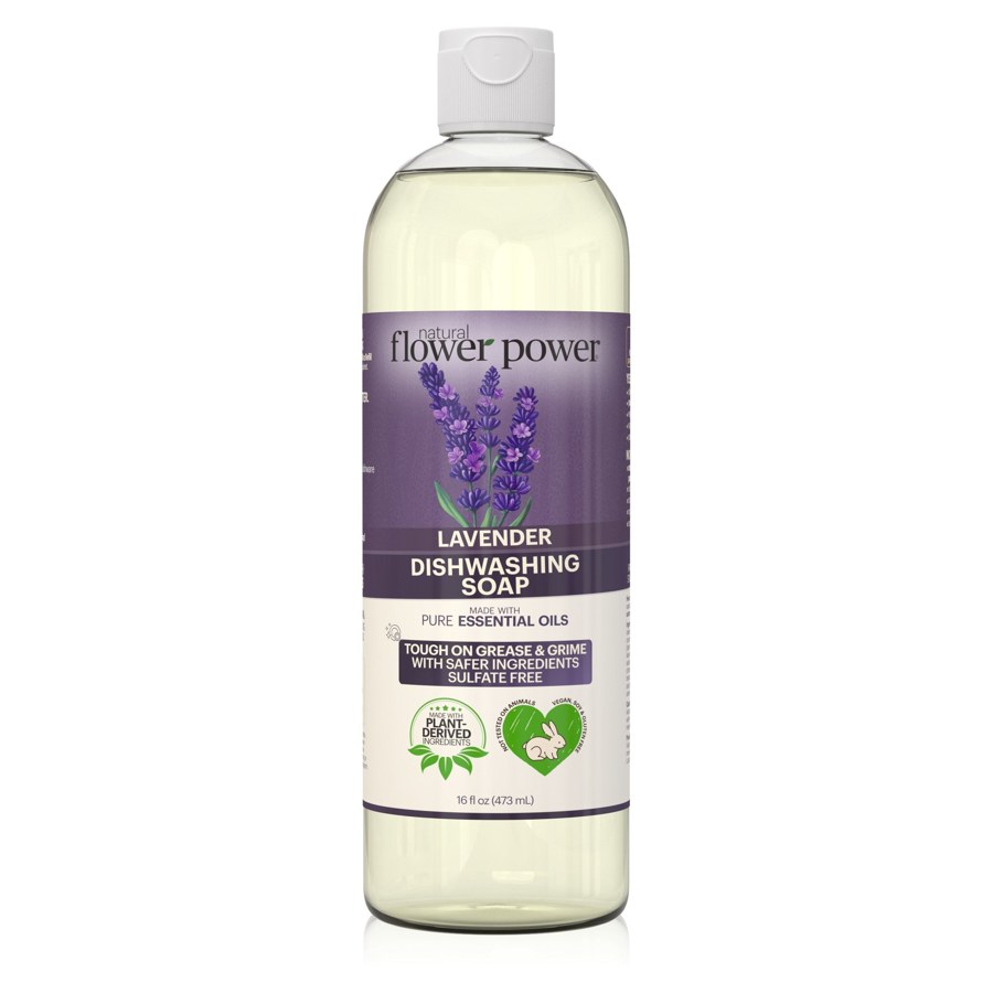 Natural Flower Power Lavender Liquid Dish Soap - 16 fl oz product packaging